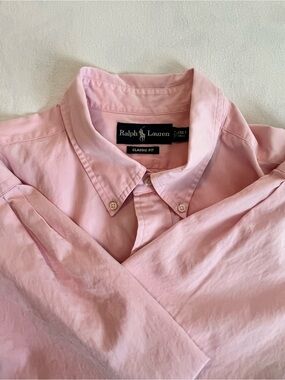 Ralph Lauren Pink Button-Down Classic Fit Men's Shirt Size 2XLT Long Sleeve EUC